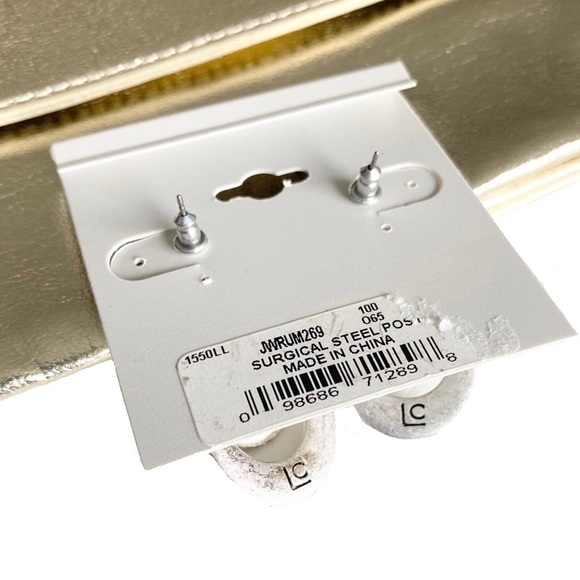 new Liz Claiborne ꧁ Mosaic Briolette Drop Earrings ꧂ Silver Tone ꧂ Yellows - Picture 11 of 14